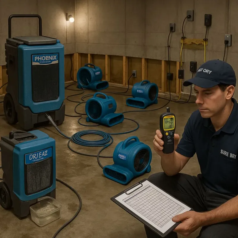Structural Drying and Dehumidification process in Geneva, OH